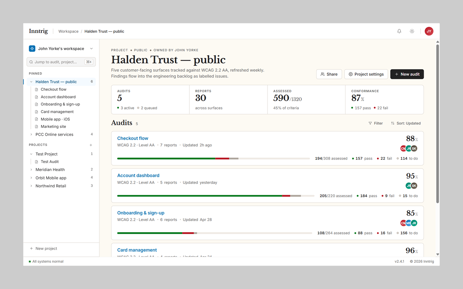 Inntrig visual design exploration, 1 of 4.